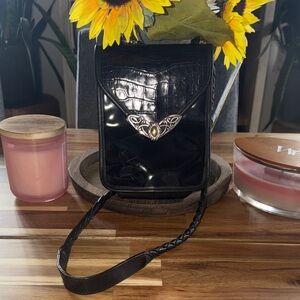 Brighton Black Crossbody Bag with Silver Accent